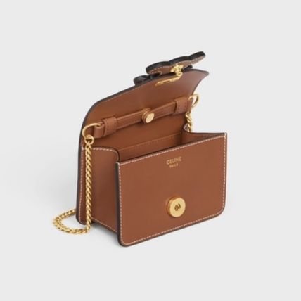 CELINE ショルダーバッグ・ポシェット CELINE★CARD HOLDER WITH CUIR CHAIN(15)