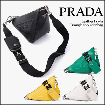 PRADA ショルダーバッグ・ポシェット Prada☆Leather Prada Triangle shoulder bagユニセックス☆送込(3)