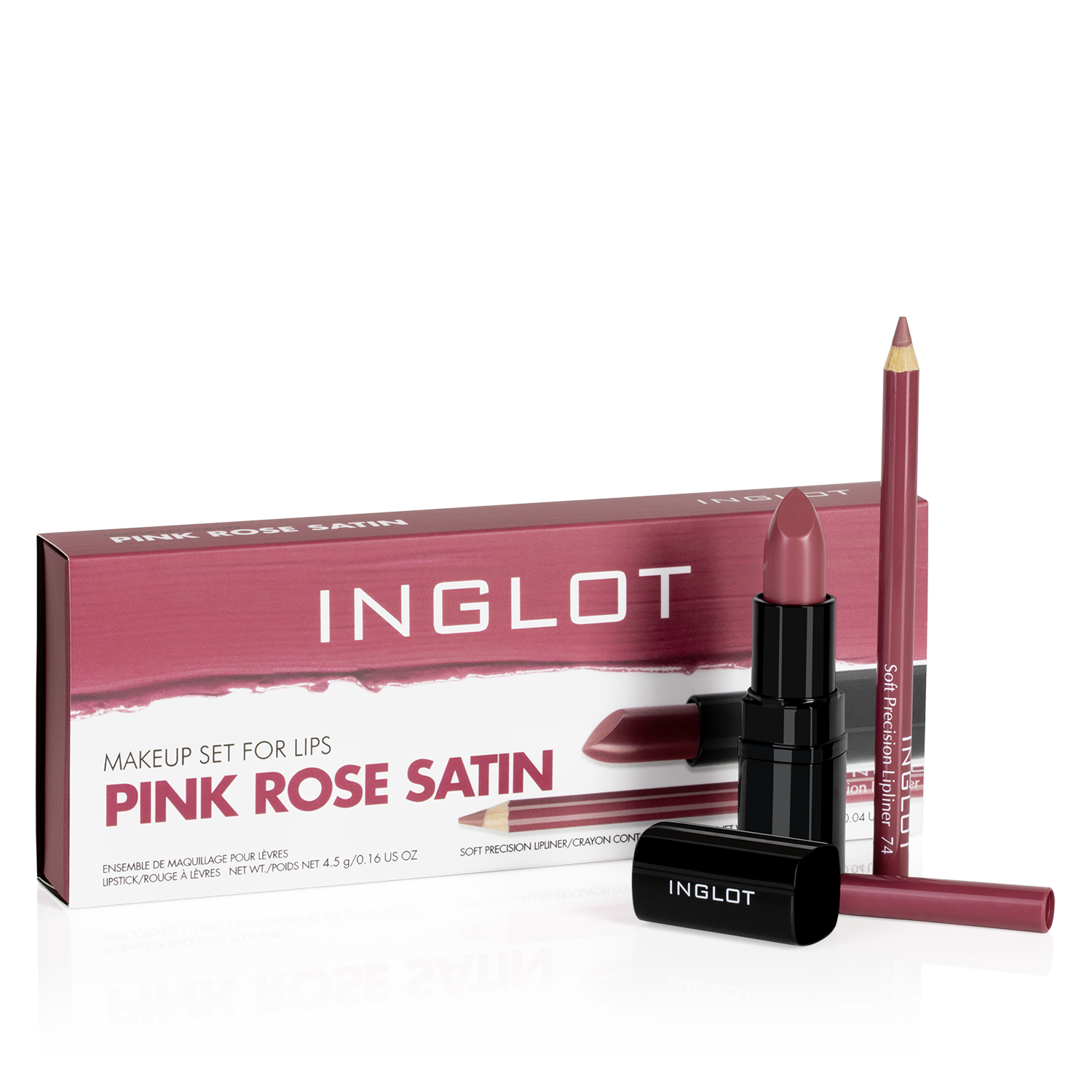 Makeup Set For Lips Pink Rose Satin