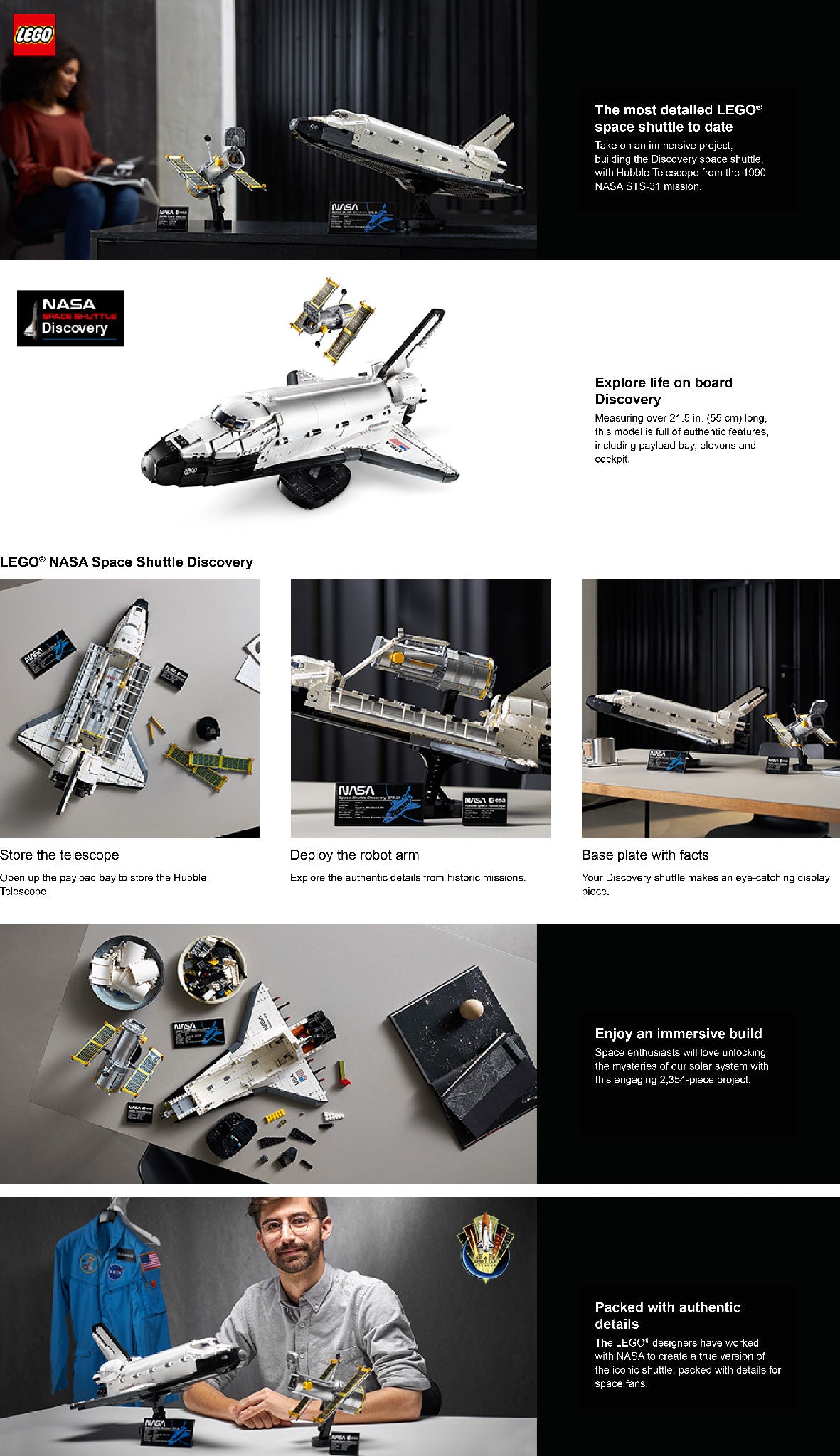 New NASA Space outlet Shuttle Discovery 10283 Building Kit