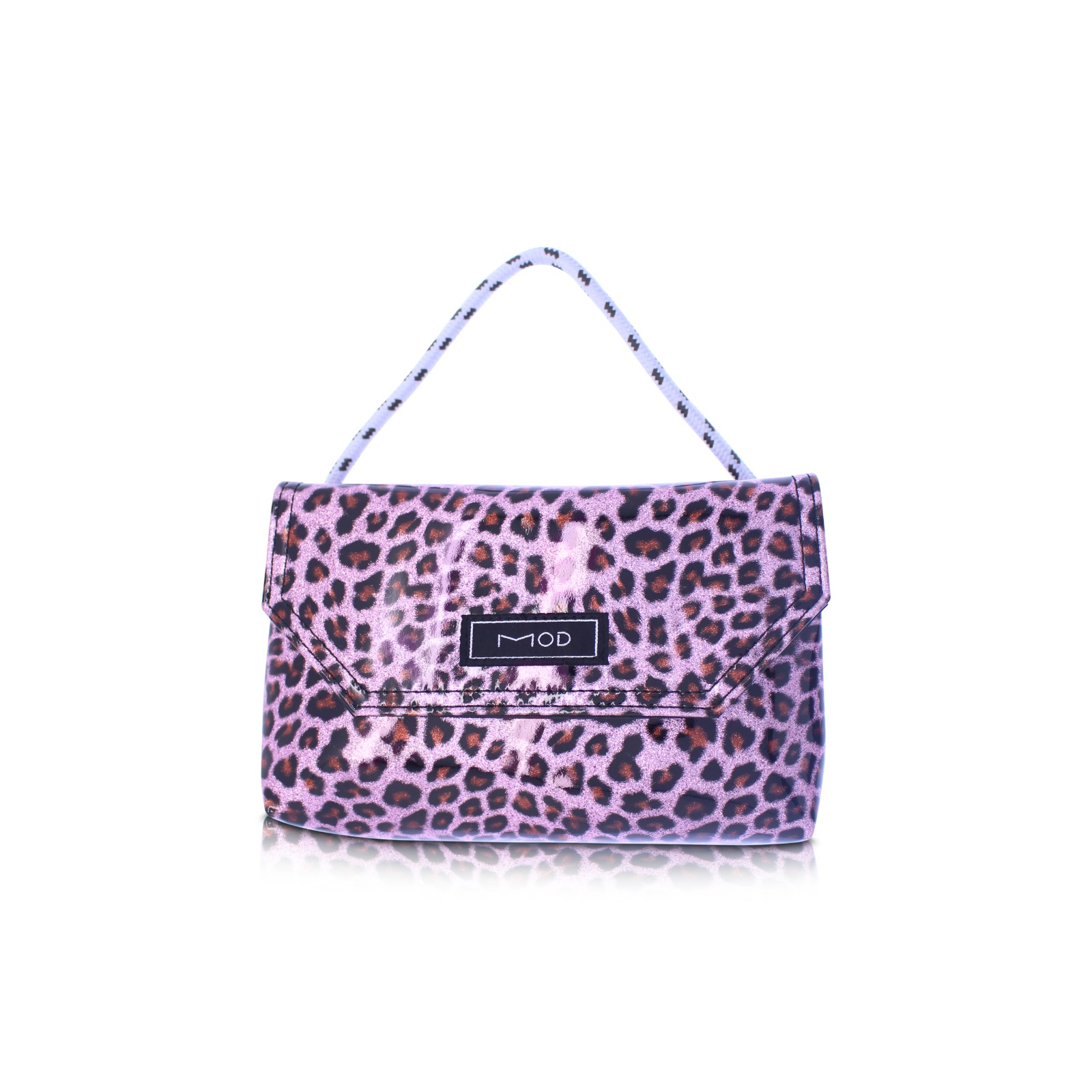 Leopard print shopper bag - pink small initials – SWYC