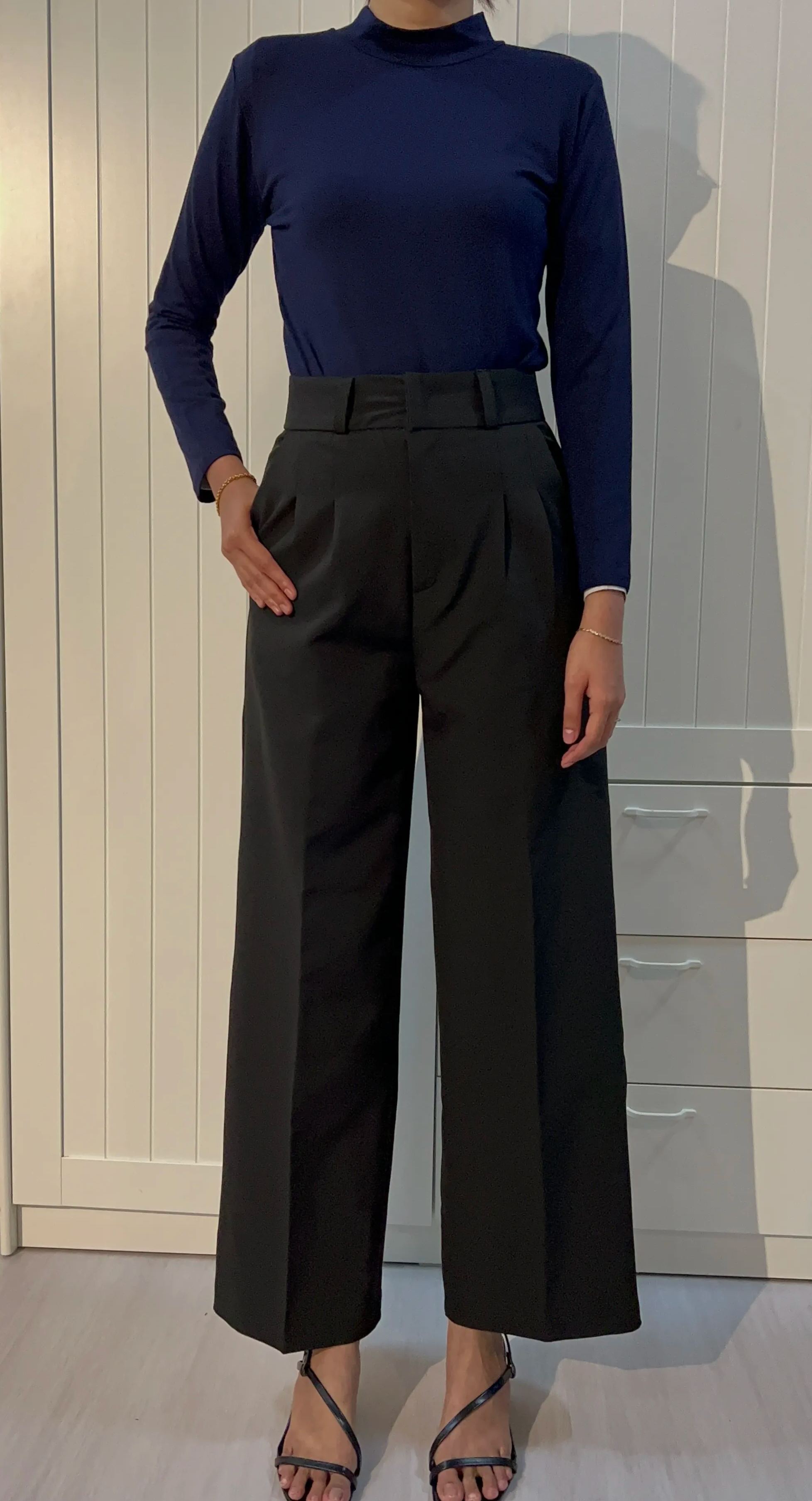 High Waisted Belted Trousers in White – KLARRA