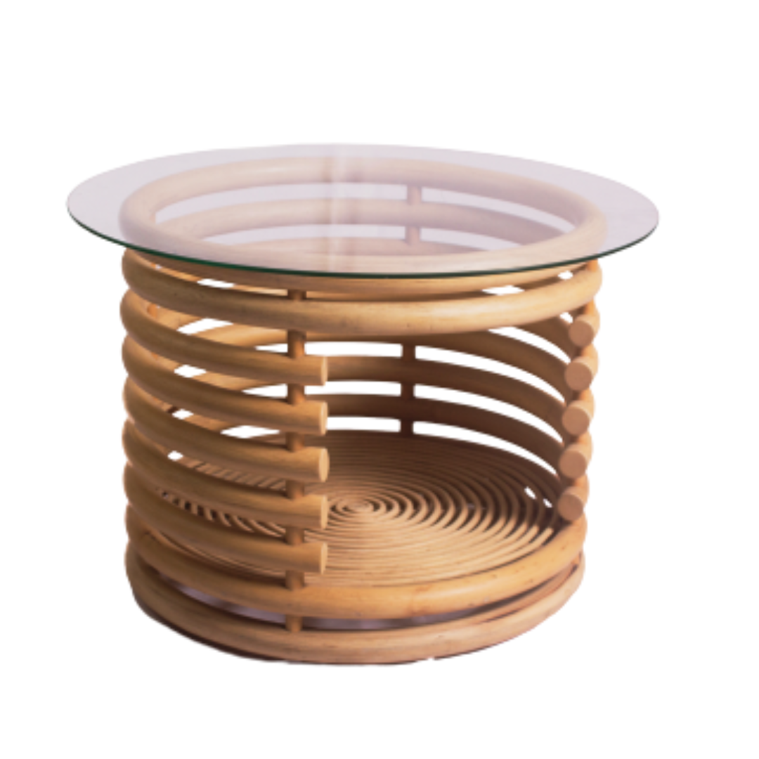 Rattan side table