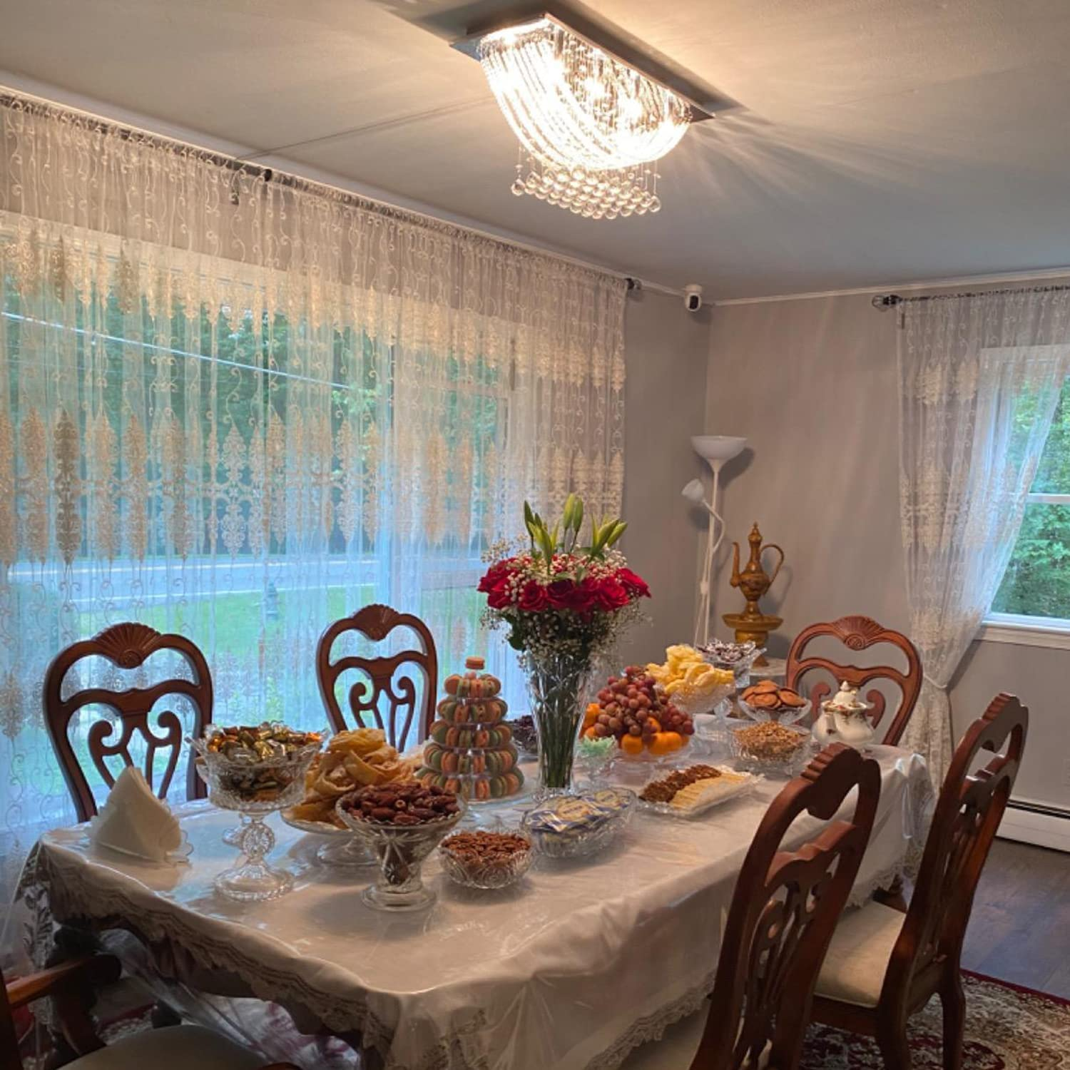 F8 Lights Crystal Ceiling Light Modern Flush Mount Crystal Chandelier 