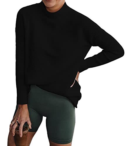 Women Cozy Long Sleeve Turtleneck Fashion Sweaters Soft Solid Color Ribbed Knitted Casual Winter Pullover Sweater