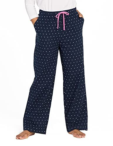 Women's Flannel Pajama Pants, Plaid 100% Cotton Pajamas, Comfy Lounge Sleep Pants with Drawstring and Pockets L74
