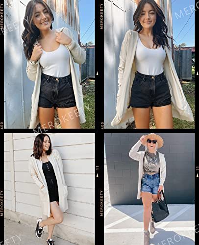 Women's Long Sleeve Open Front Knit Sweater Cardigan Outwear