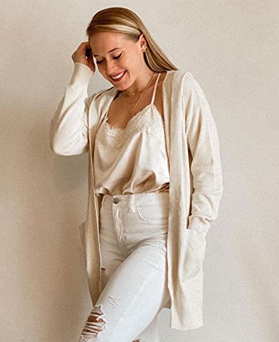 Women's Long Sleeve Open Front Knit Sweater Cardigan Outwear