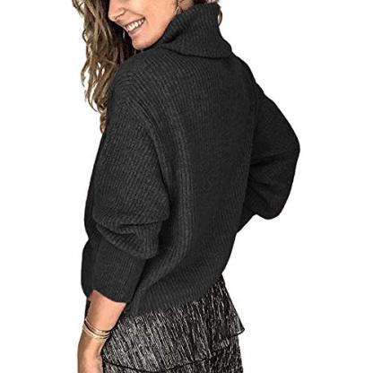 Women's Oversized Turtleneck Chunky Pullover Sweaters Cowl Neck Long Sleeve Winter Slouchy Loose Knit Sweaters