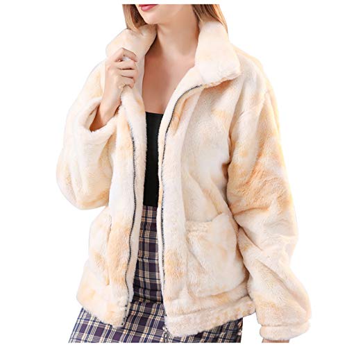 Womans Winter Fall Tie Dye Sweatshirt Fleece Long Sleeve Jacket Sweatshirt Coat for Women with Pockets Zip Up C0