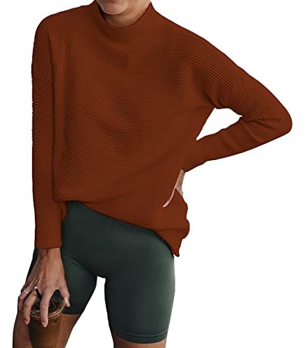 Women Cozy Long Sleeve Turtleneck Fashion Sweaters Soft Solid Color Ribbed Knitted Casual Winter Pullover Sweater