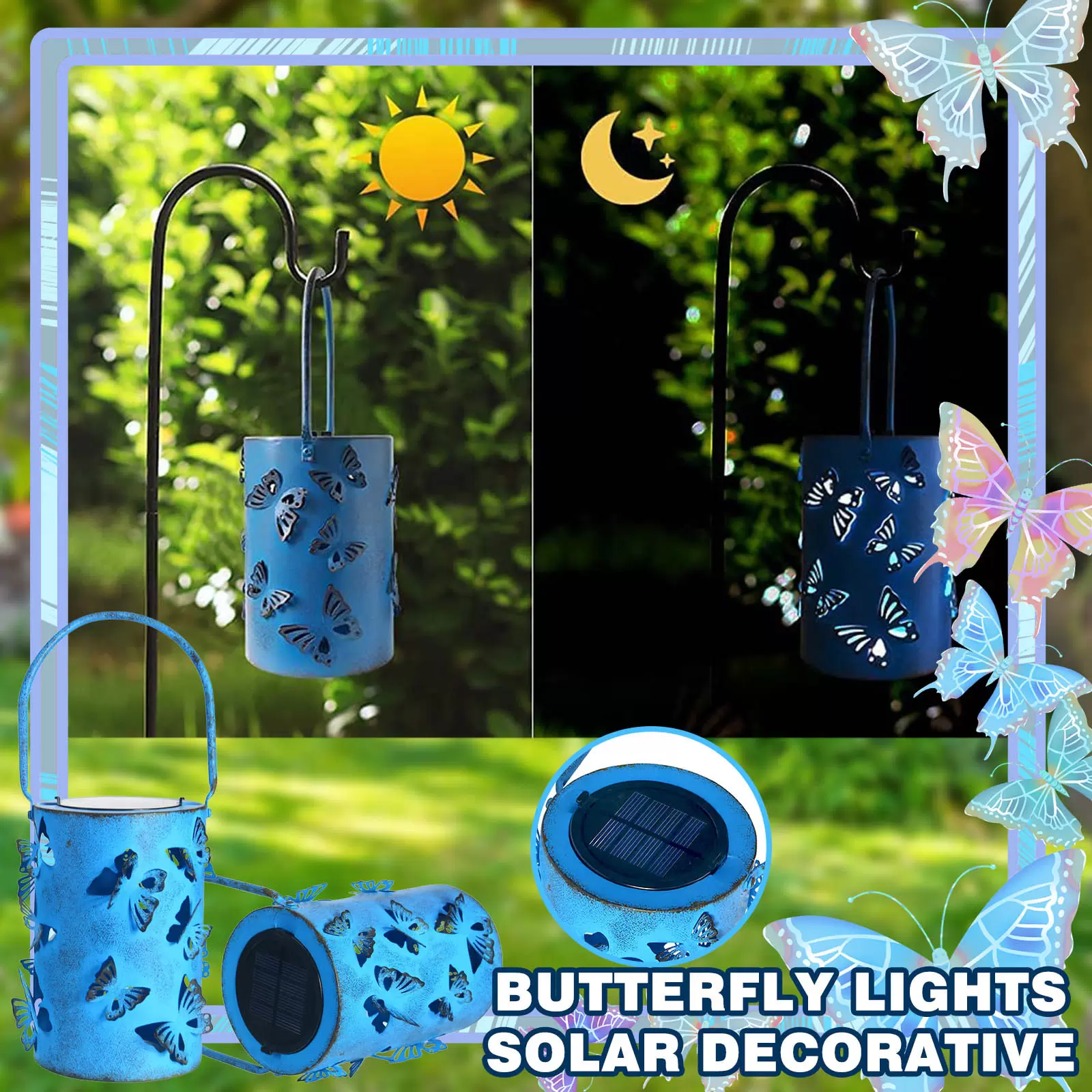 Solar Lamps Garden Lantern Butterfly Lights Decorative Table Lamp Gift
