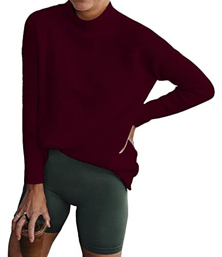 Women Cozy Long Sleeve Turtleneck Fashion Sweaters Soft Solid Color Ribbed Knitted Casual Winter Pullover Sweater