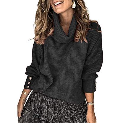 Women's Oversized Turtleneck Chunky Pullover Sweaters Cowl Neck Long Sleeve Winter Slouchy Loose Knit Sweaters