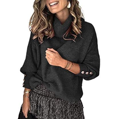Women's Oversized Turtleneck Chunky Pullover Sweaters Cowl Neck Long Sleeve Winter Slouchy Loose Knit Sweaters
