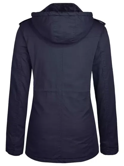 Women's winter Sherpa lining parka warm jacket with detachable hood
