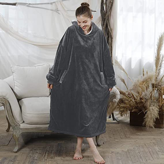 Blanket Sweatshirt,Oversized Fleecehug Hoodie Wearable Blanket,Soft Warm Comfortable Giant Front Pocket for Adults Men Women Teens Friends
