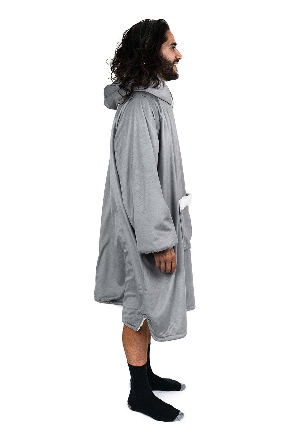 Hoodie Pocket  Gray Blanket Hoodie