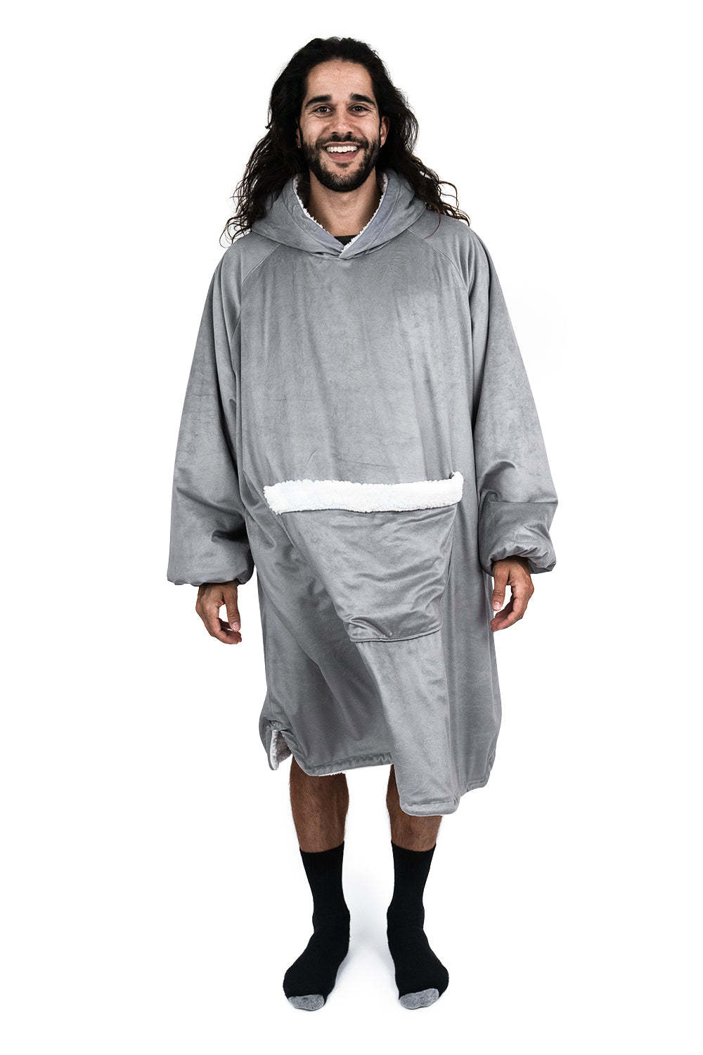 Hoodie Pocket  Gray Blanket Hoodie