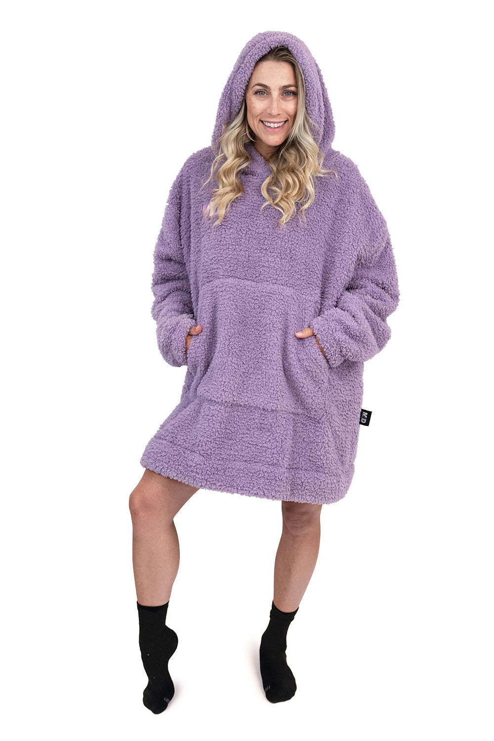 Hoodie Pocket Purple Short Hoodie Blanket