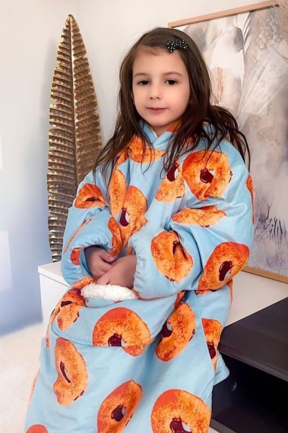 Jump Pocket Mom and Daughter Blanket Hoodie 2-Piece Set