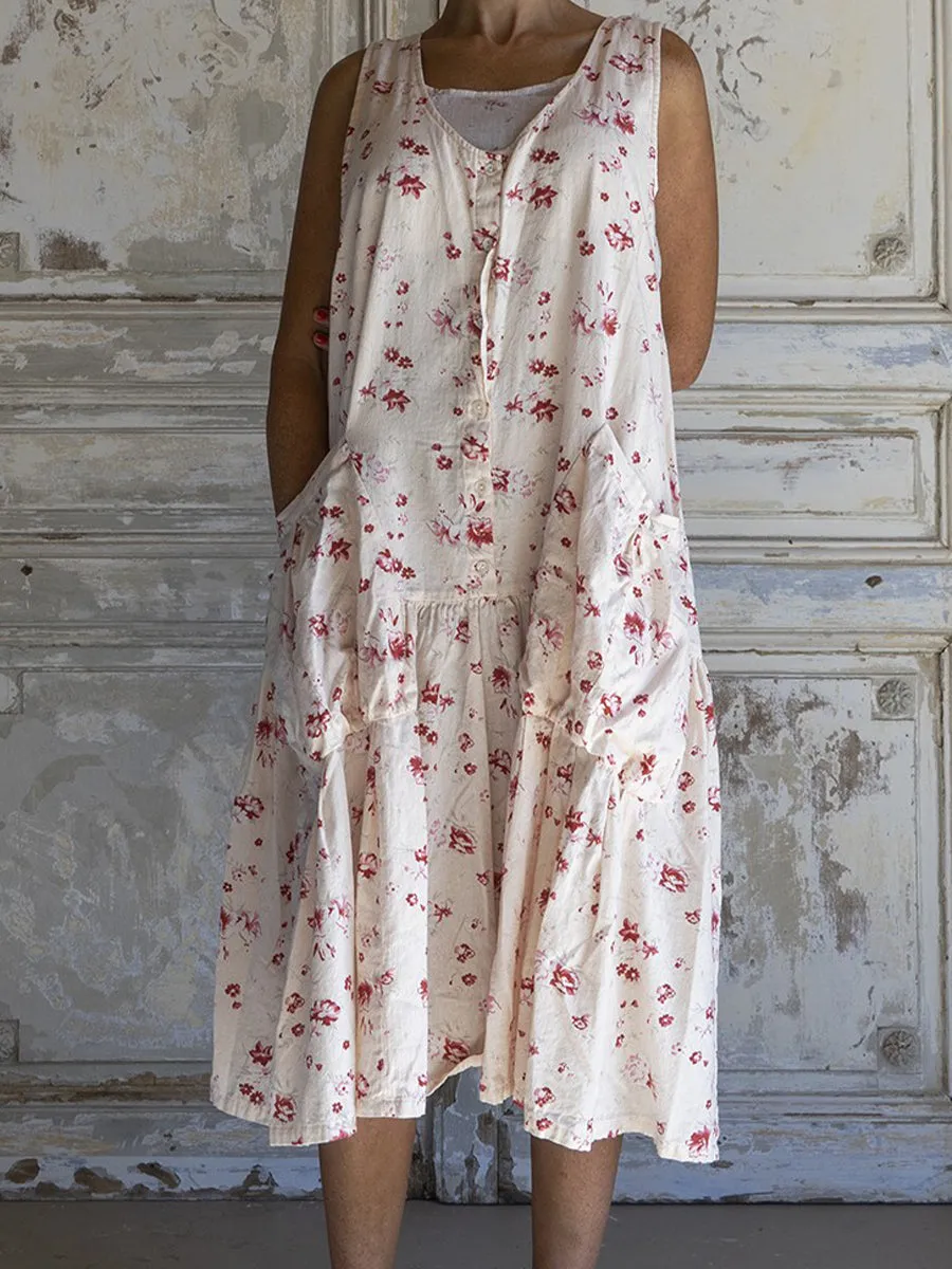 Lace Wrinkle Round Neck Short Sleeve Dress