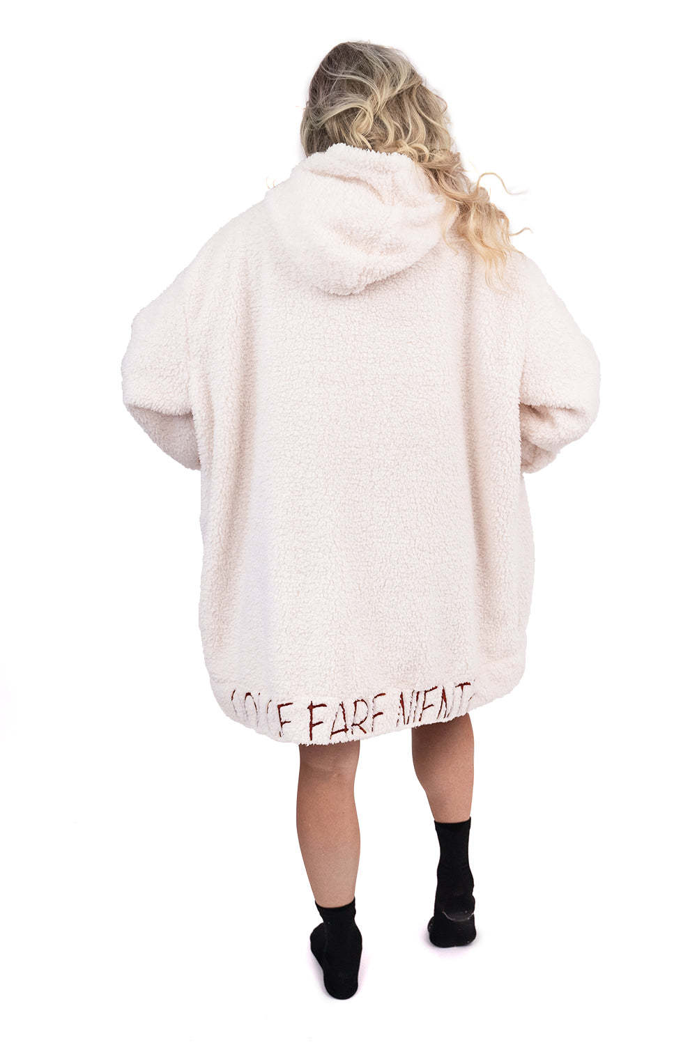 Hoodie Pocket White Short Hoodie Blanket
