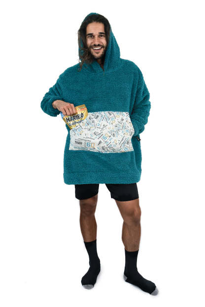 Hoodie Pocket Teal Short Hoodie Blanket