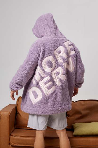 Hoodie Pocket Purple Short Hoodie Blanket