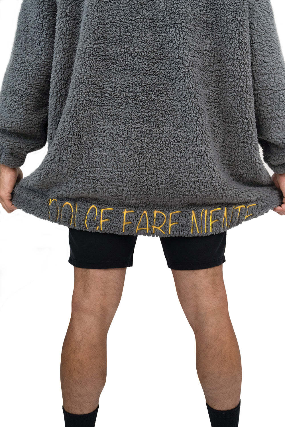 Hoodie Pocket Gray Short Hoodie Blanket