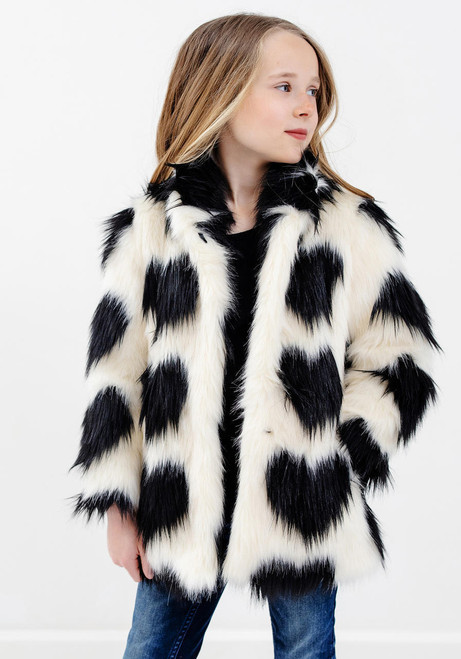 Kid's Sweetheart Faux Fur Fox Coat