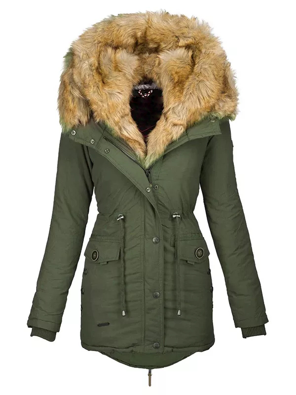 2in1 ladies winter warm jacket leather coat