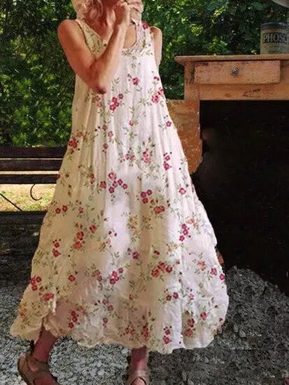 Casual Sleeveless Vintage Weaving Dress