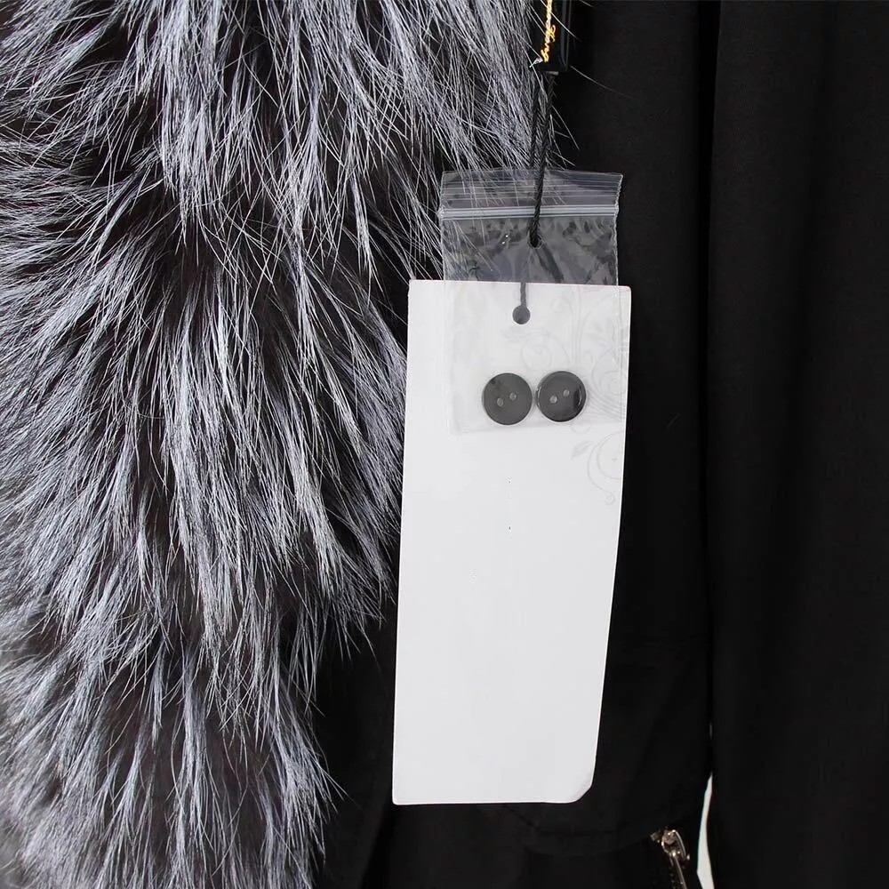 Women's Parka Fox Fur Coats Real Fur Winter Long Black Park Cotton Thi