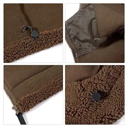 Women's Warm Fleece Sherpa Jackets Hooded Faux Shearling Coats Oversized Winter Teddy Coat Zipper Outwear