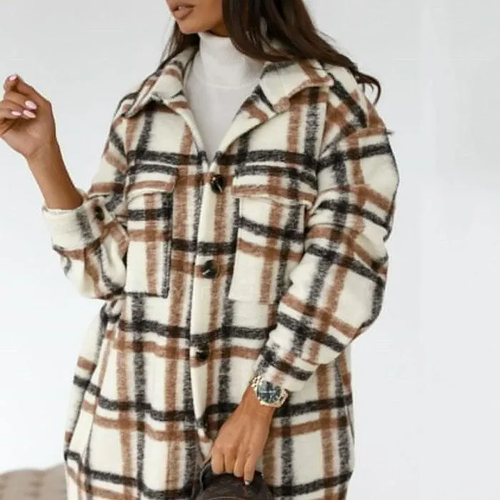 VINTAGE CHECK LAPEL COAT