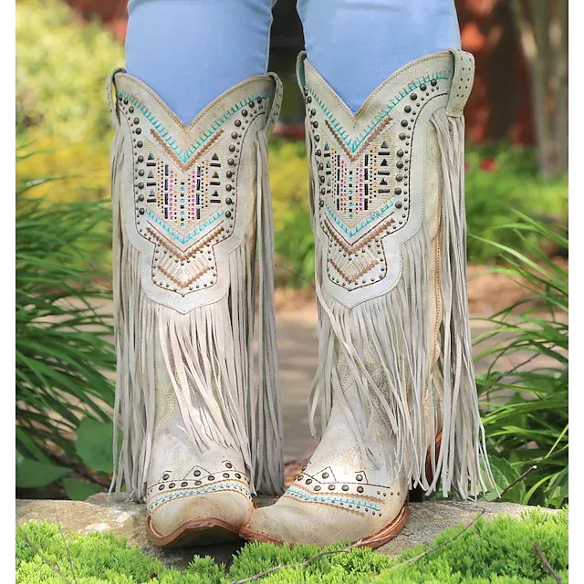 Women's Hippie Cowboy Tassel Western Boots