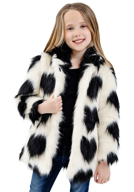 Kid's Sweetheart Faux Fur Fox Coat