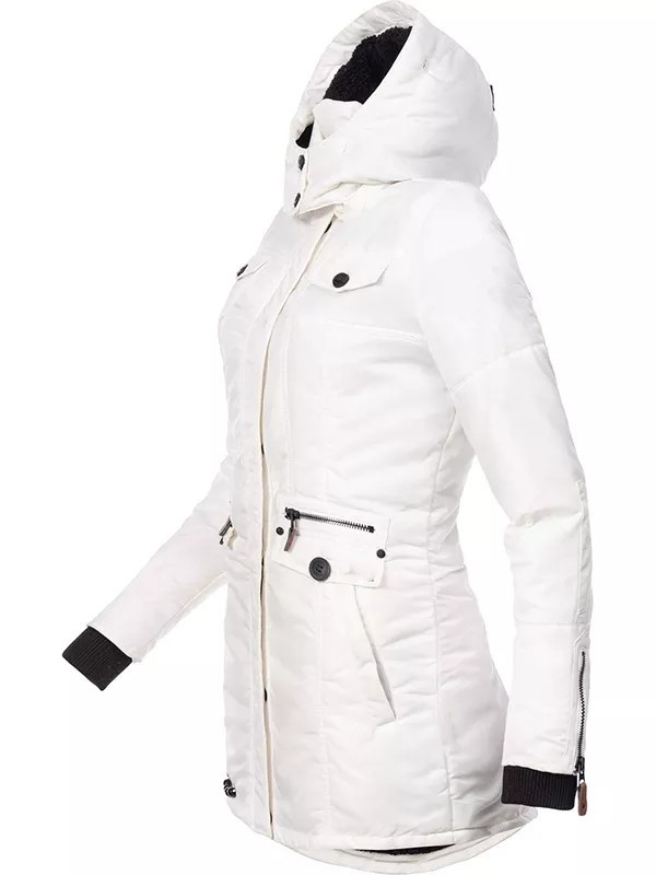 Winter women's cold-proof jacket with faux fur cover