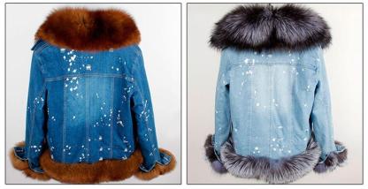 Women's Jacket Fox Fur Denim Short Pie Overcoming Winter Warm Thick Li