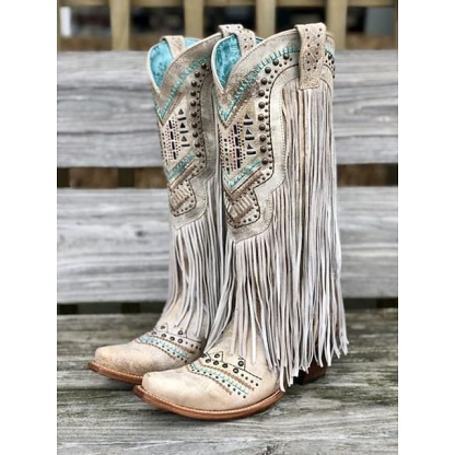 Women's Hippie Cowboy Tassel Western Boots