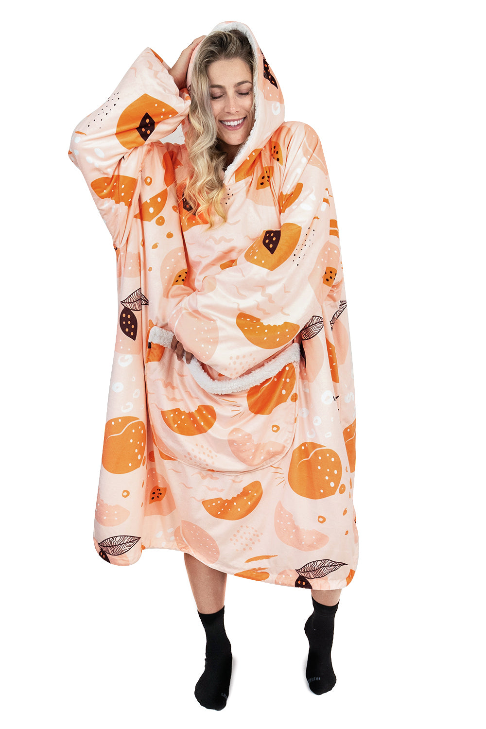 Hoodie Pocket  Peach Blanket Hoodie