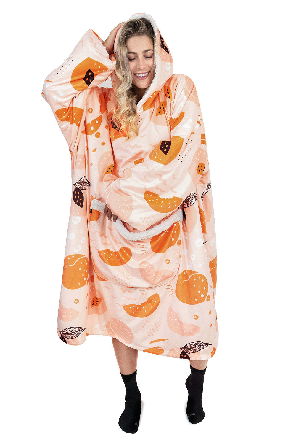 Hoodie Pocket  Peach Blanket Hoodie