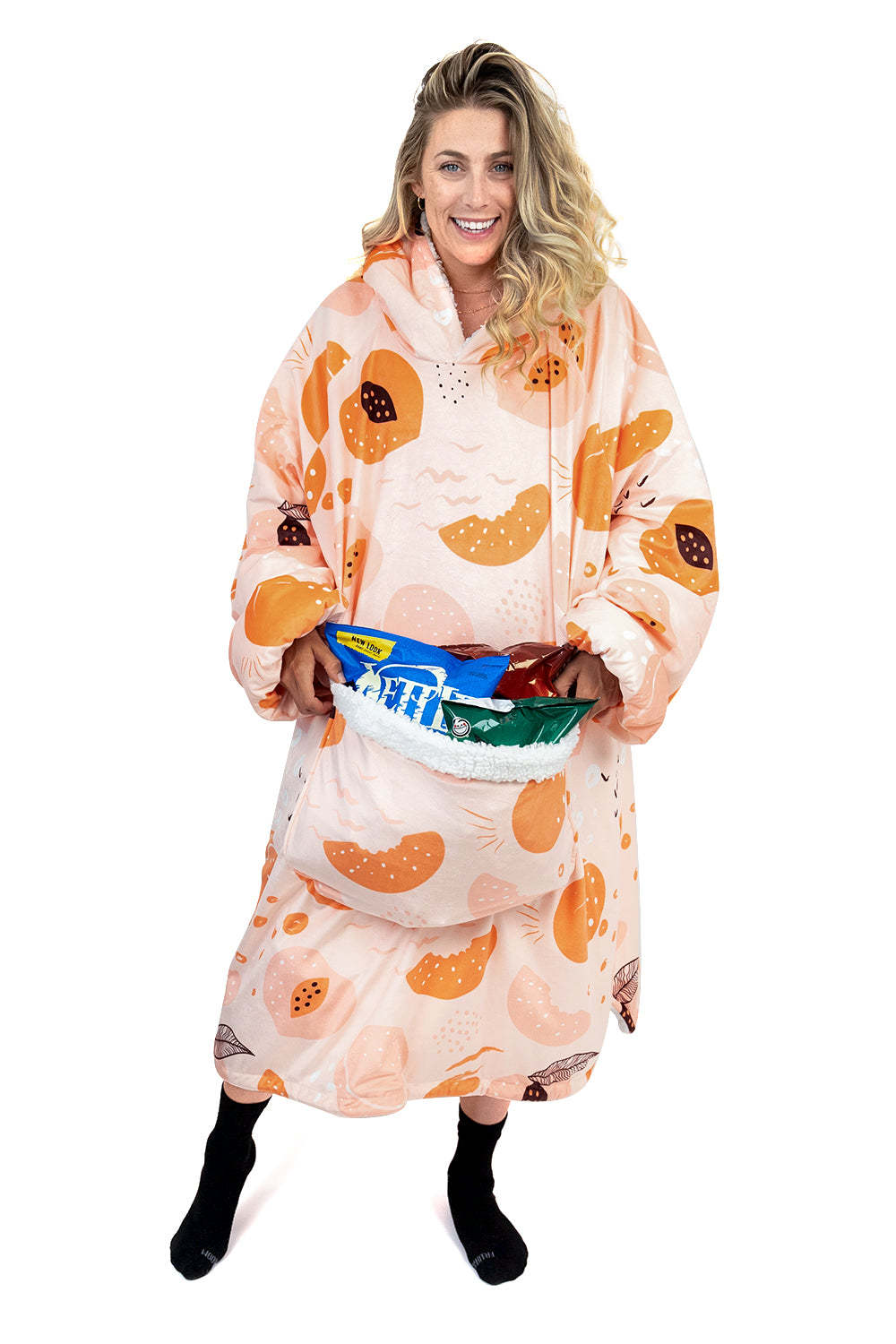 Hoodie Pocket  Peach Blanket Hoodie