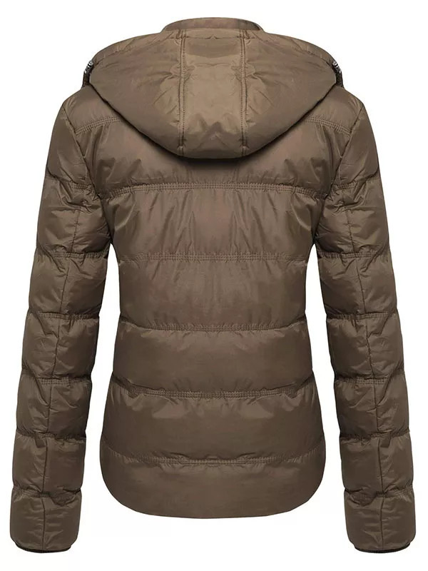 Women's thick winter jacket quilted warm down jacket with detachable h