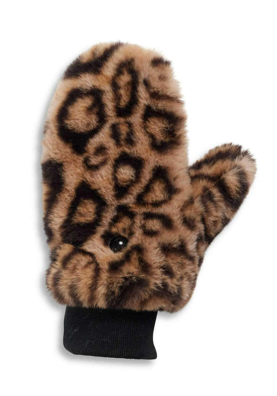 Black Faux Fur Le Mink Convertible Mittens