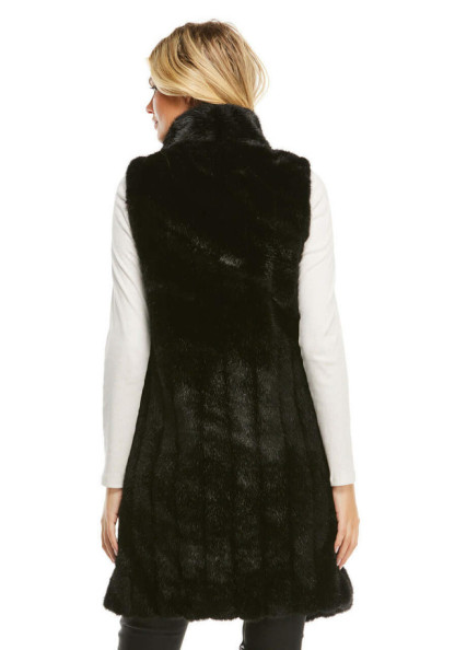 Black MInk Faux Fur Stroller Vest