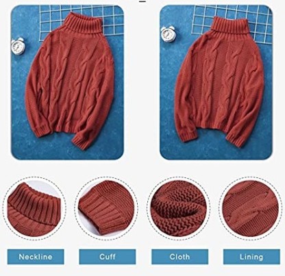 Womens 2022 Winter Fall Solid Turtleneck High Neck BalloonLong Sleeve Sweaters Pullover Outerwear