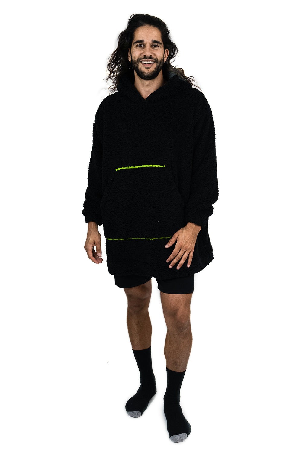 Hoodie Pocket Black Short Hoodie Blanket
