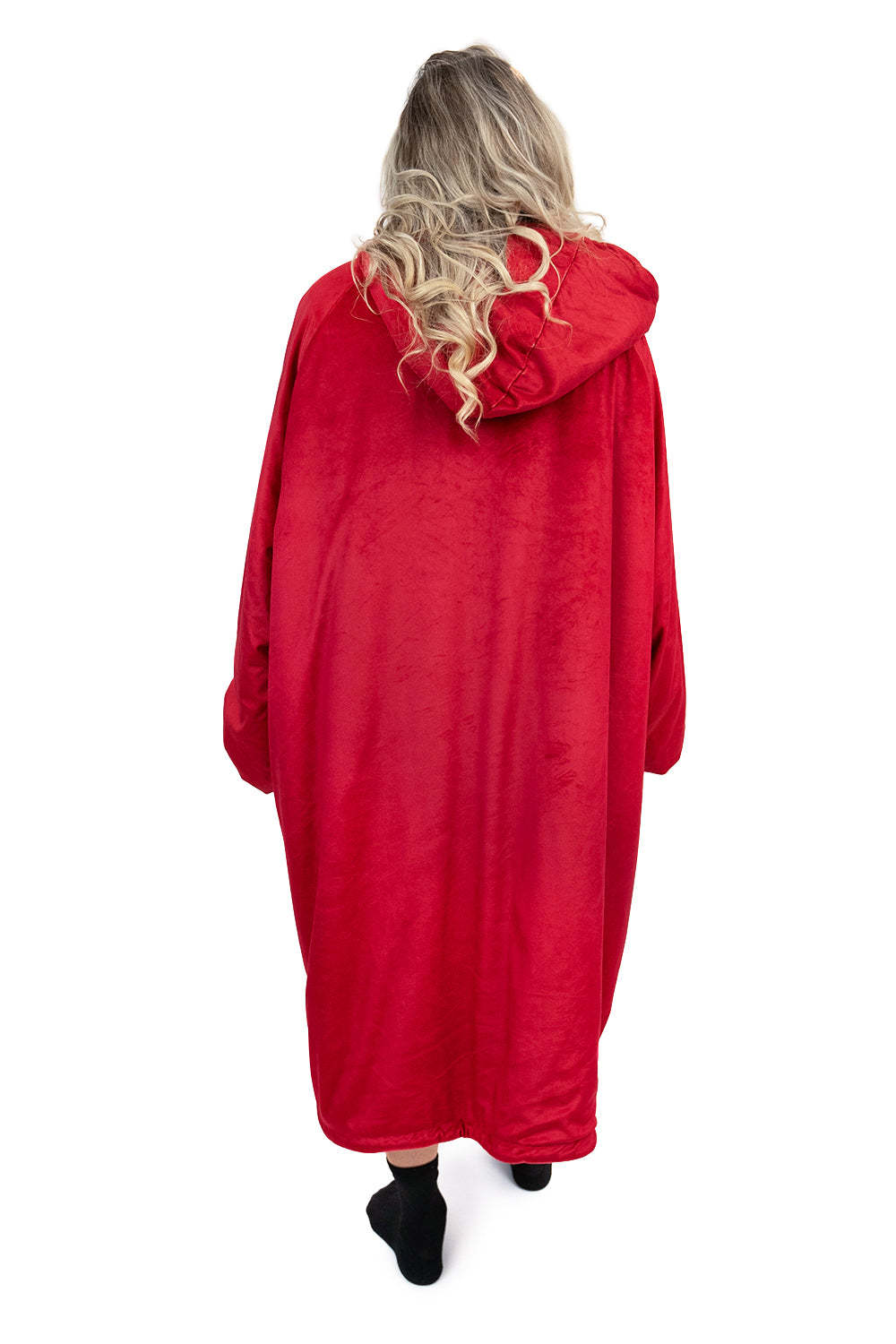 Jump Pocket Holiday Red Blanket Hoodie